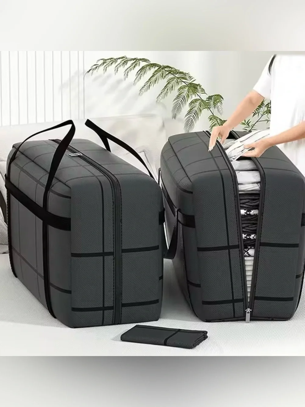 1PC Large Capacity Super Load-bearing Black Composite Material Storage Bag